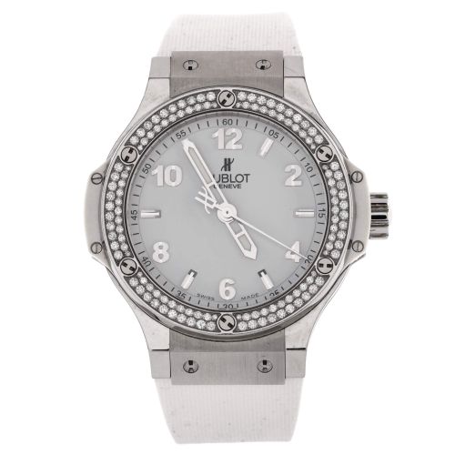 Big Bang Quartz Watch Stainless Steel and Rubber with Diamond Bezel 38