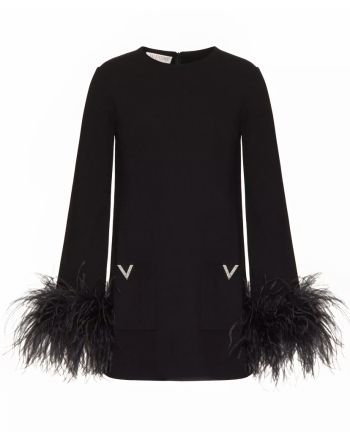 Valentino Women's Stretched Viscose Jumper With Feathers Black