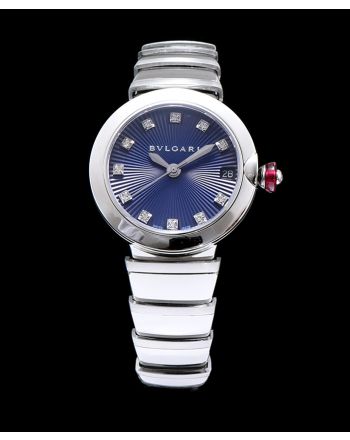 Bvlgari stainless steel and diamond watch Blue