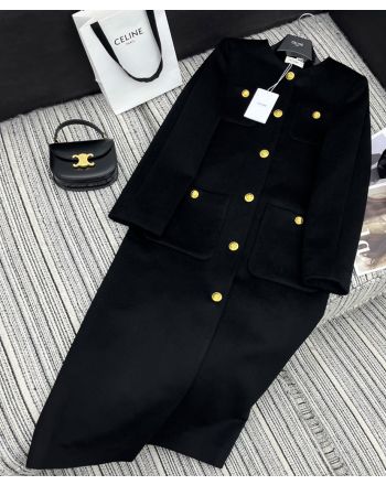 Celine Women's Cashmere Coat Black